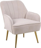 Accent Upholstered Armchair Tufted Metal Legs Chair