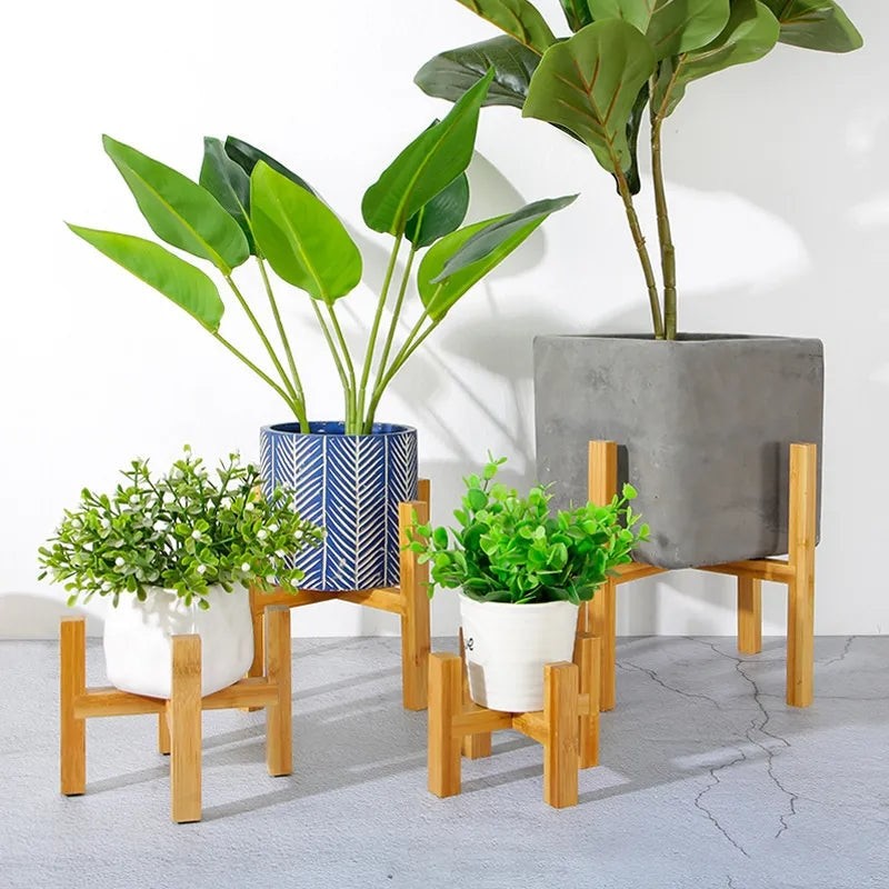 Small Wooden Floor Stand for Flower Pots