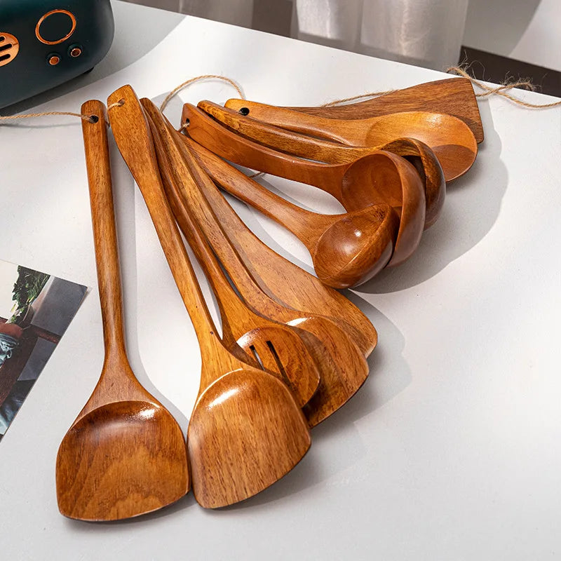 Wooden Home Kitchen Utensils Spoons and Shovels