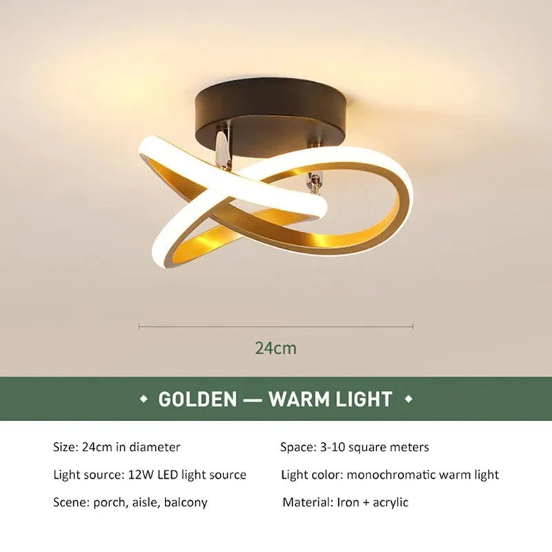Circle Intercept Shape LED Modern Minimalist Ceiling Lights Lamp