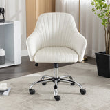 Adjustable Leisure Velvet Wheels Office Chair