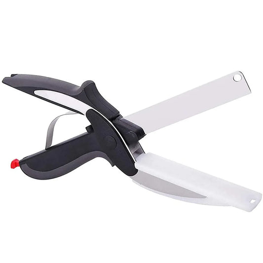 2 In 1 Multi Kitchen Tool Knife Stainless Steel Cutting Scissors