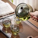 Glass Teapot with Wooden Handle Teapot