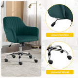 Adjustable Leisure Velvet Wheels Office Chair