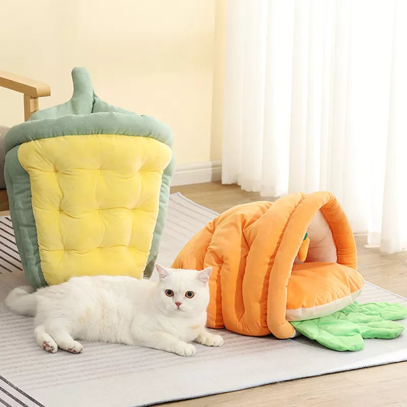 Thick Plush Bed, Carrot-Shaped Nest With Non-Slip Bottom