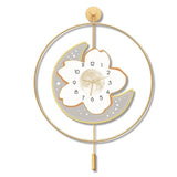 Moon and Flower Artistic Pendulum Wall Clock