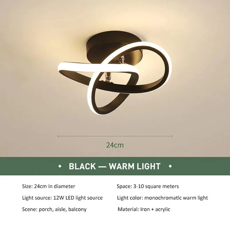 Circle Intercept Shape LED Modern Minimalist Ceiling Lights Lamp