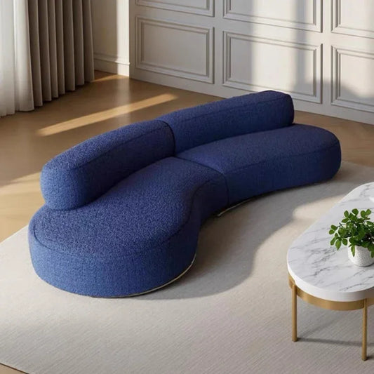 Curved Armless Vacuum Compressed Sectional Sofa
