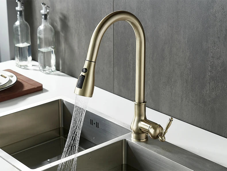 3 Water Modes Pull Out Tap Sprayer Kitchen Faucet