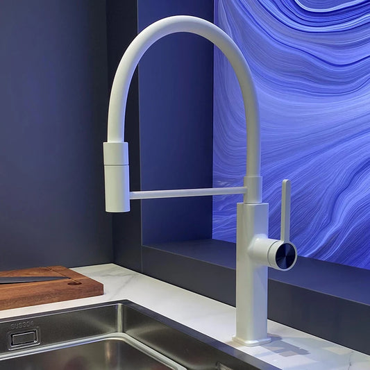 LED Panel Deck Mounted Flexible Hose Sink Kitchen Faucet