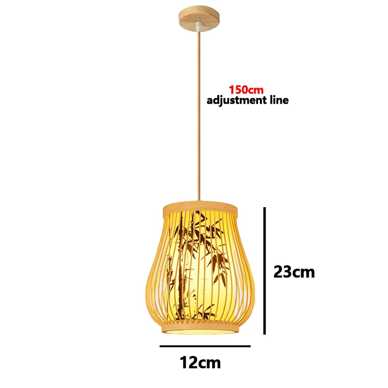 Rattan Bamboo Ceiling Hanging Lamp Pendant Light