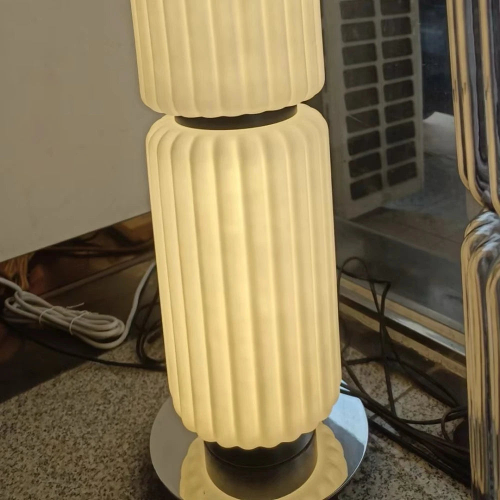 Nordic LED Stand Lighting Smoke Glass Floor Lamp