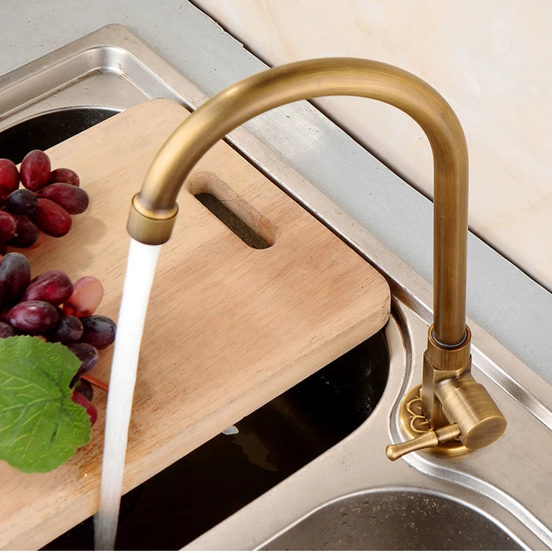 Kitchen Sink Antique 360 Rotation Single Hole Faucet