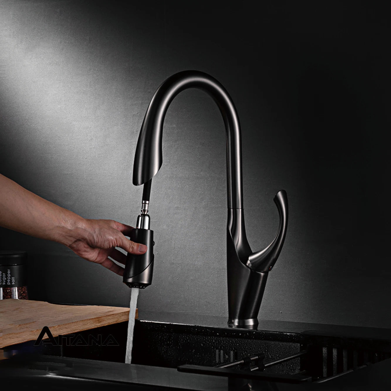 Touch Pull Out 3 Function Single Handle Dual Control Faucet