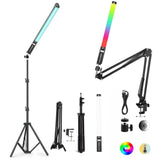 RGB LED Tube Light Stick Dimming Rechargeable Battery Tripod