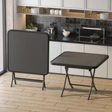 Square Round Folding Outdoor Tempered Glass Table