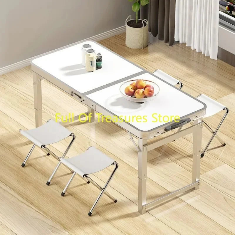 Rectangle Folding Adjustable Height With Handle Table