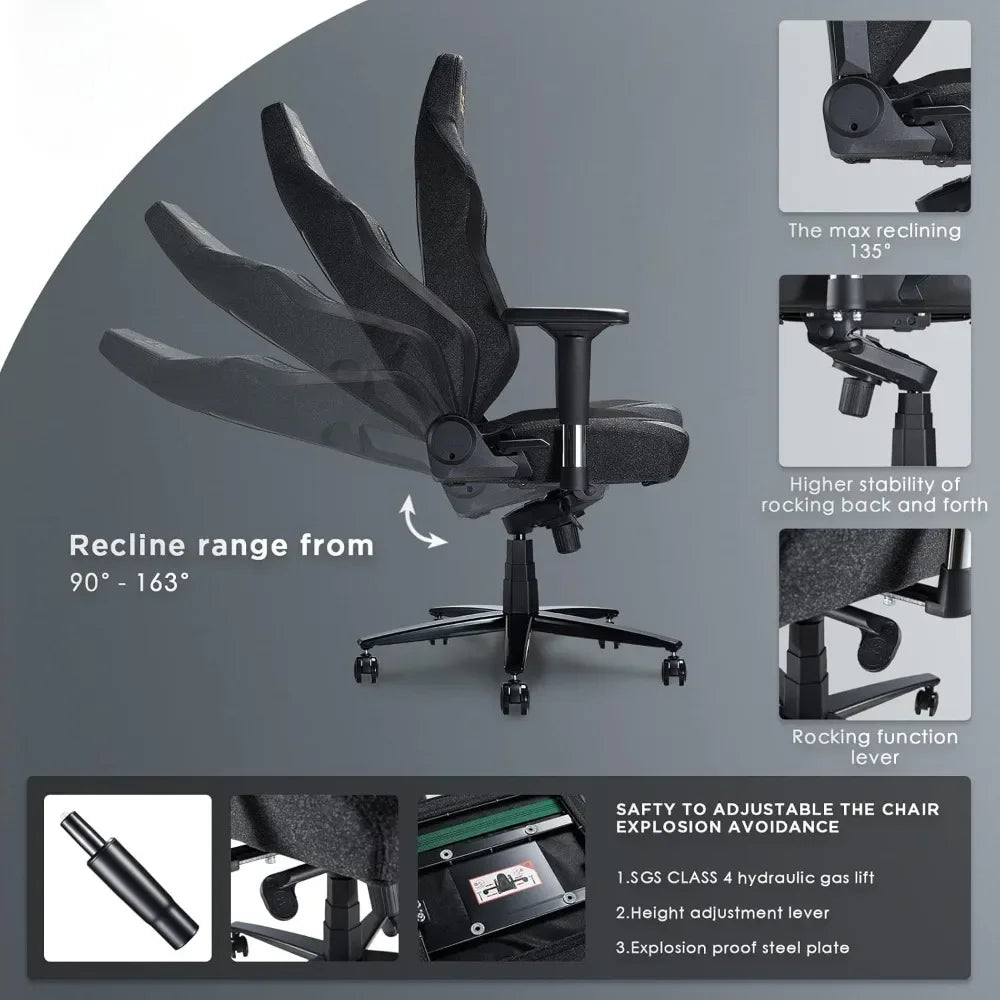 Gaming Ergonomic Lumbar Support Headrest Chair