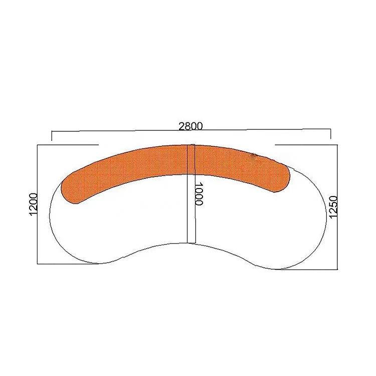 Curved Armless Vacuum Compressed Sectional Sofa
