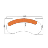 Curved Armless Vacuum Compressed Sectional Sofa