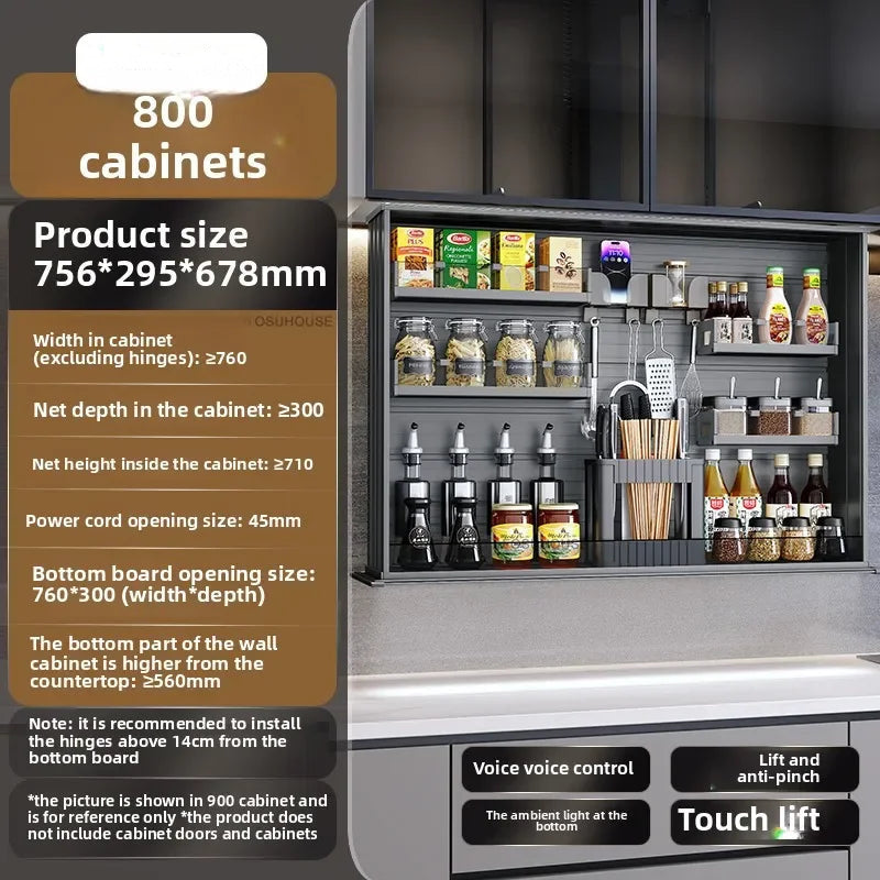 Touch Lift Wall Modern Kitchen Storage Organizer Cabinet