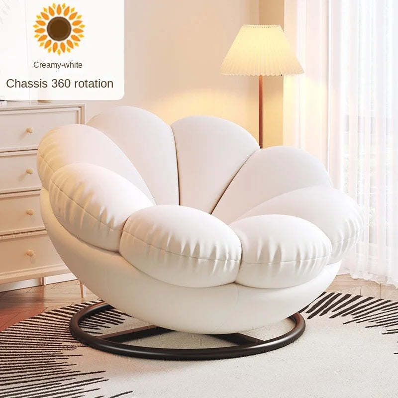 Sunflower Shape Detachable Cushion Swivel Chair