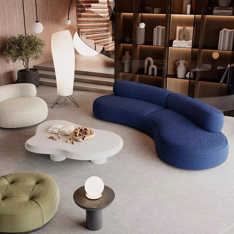 Curved Armless Vacuum Compressed Sectional Sofa