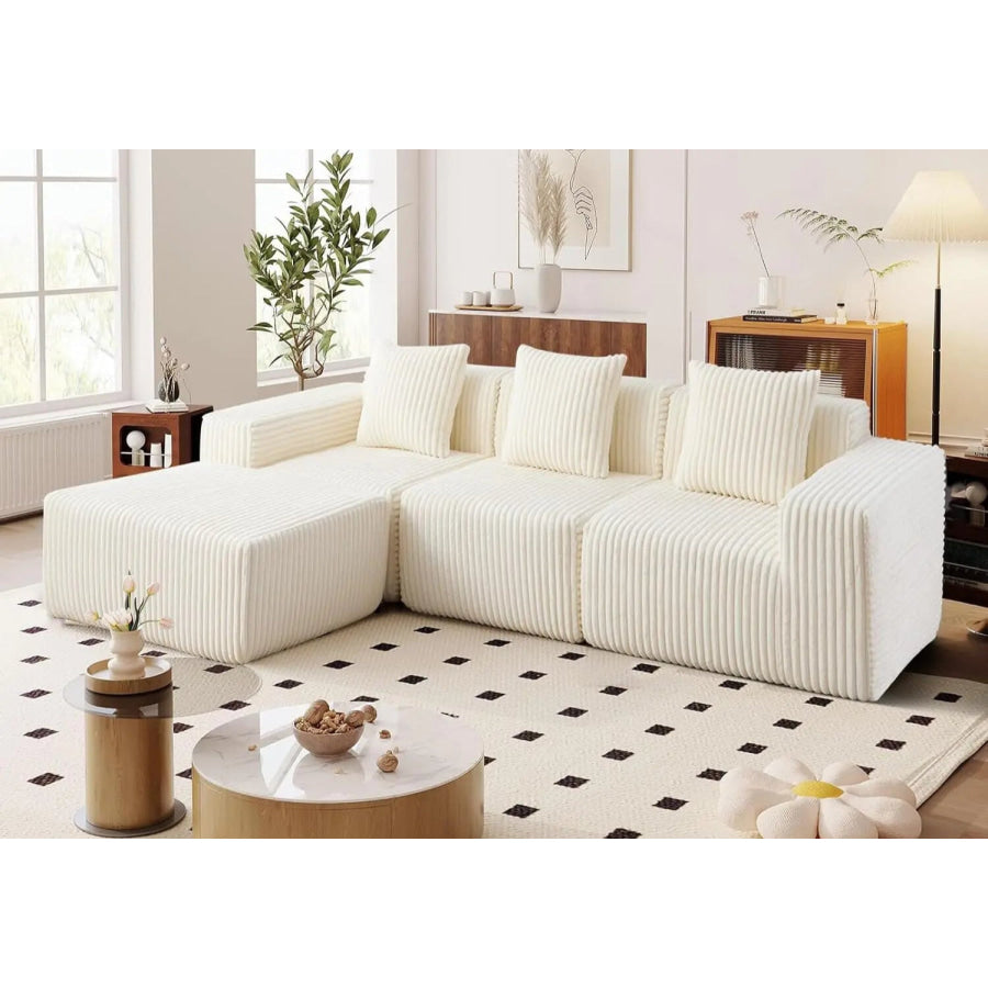 L-Shaped 4-Seater Corner Sofa, Deep Seat Design