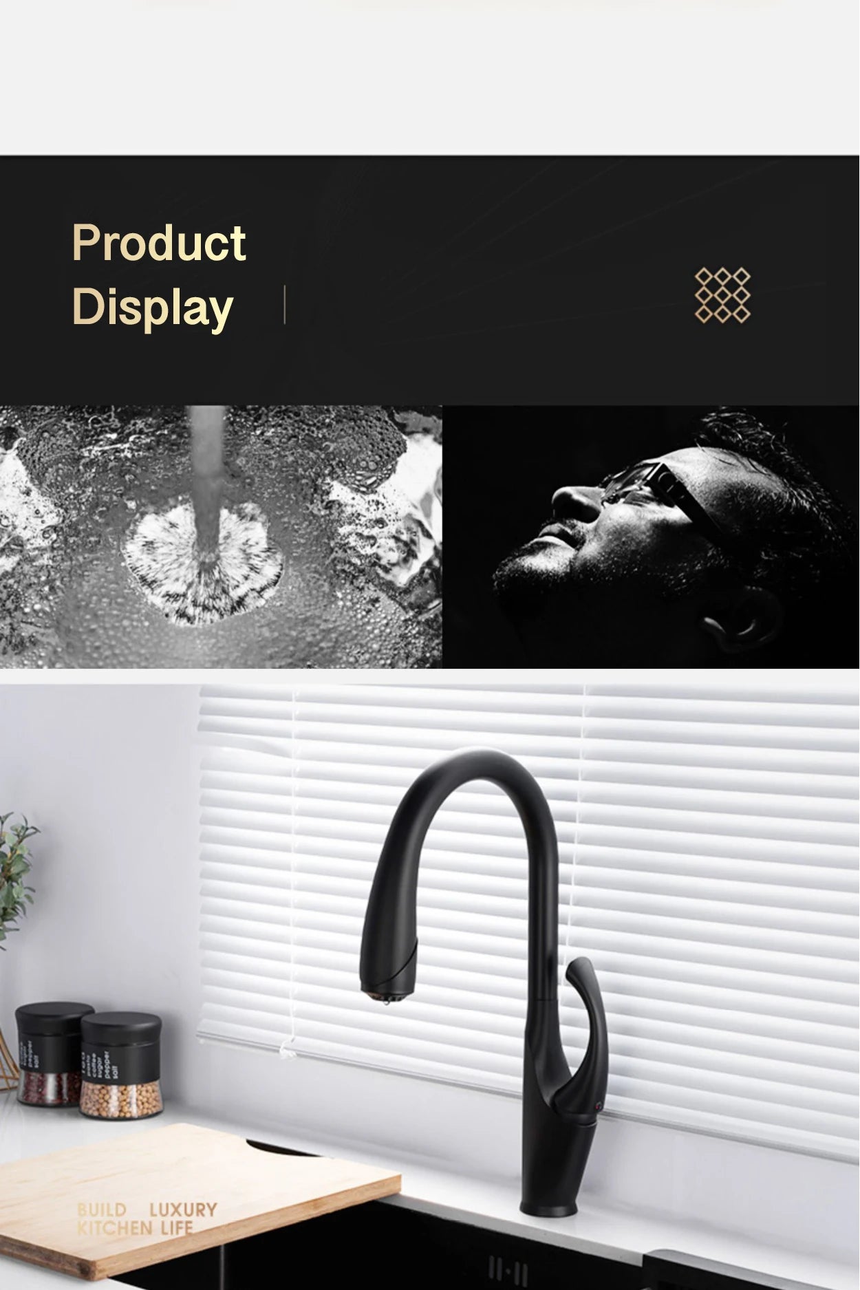Touch Pull Out 3 Function Single Handle Dual Control Faucet