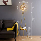 Globe Clear Smoky Glass Round Standing Light