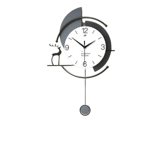 Minimalist Metal Wall Clock with Aesthetic Pendulum