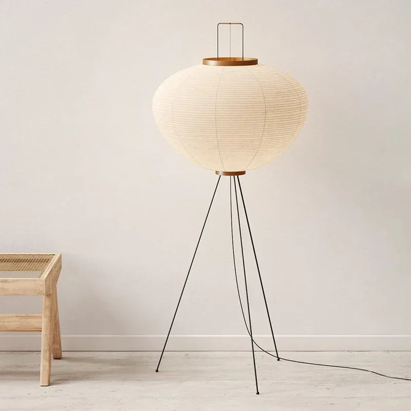 Japanese Paper Standing Light Button Switch Lamp