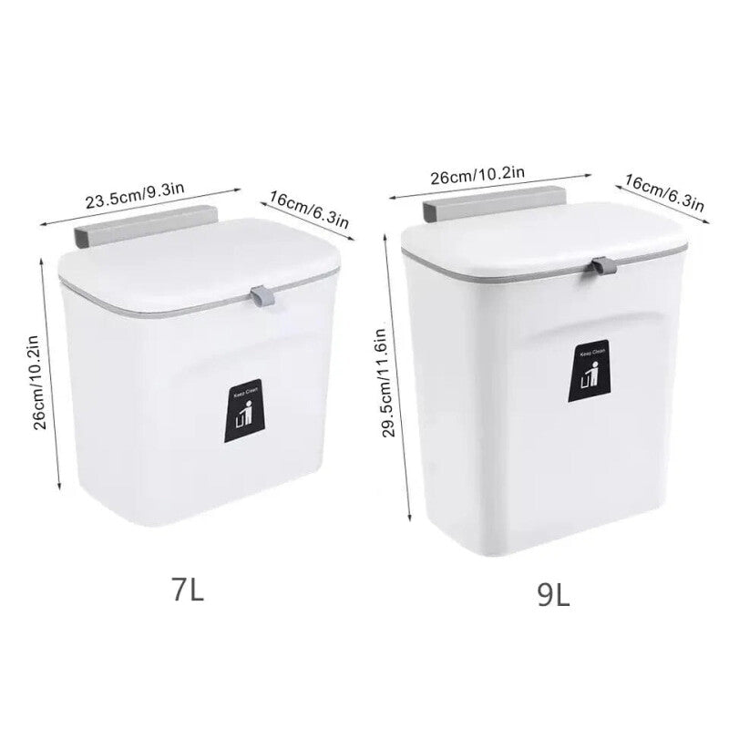 Large Capacity Hanging Trash Can with Lid
