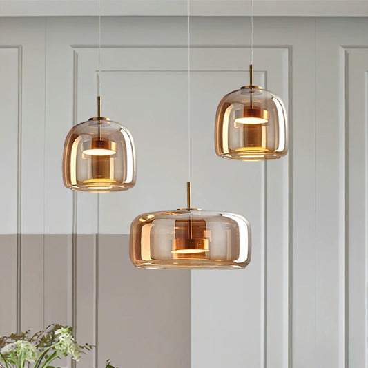 Nordic Glass Smoke Hanging Modern Pendant Lamp