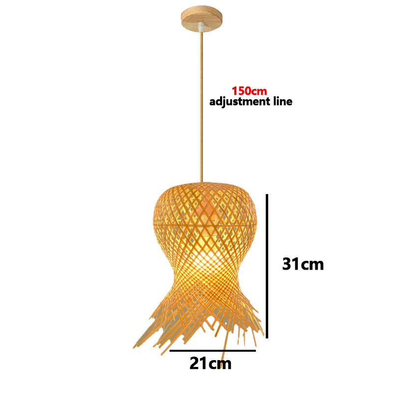Rattan Bamboo Ceiling Hanging Lamp Pendant Light