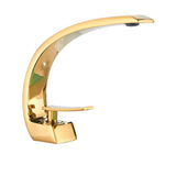 Golden Single Handle Deck Mount Bathroom Faucet