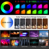 RGB LED Tube Light Stick Dimming Rechargeable Battery Tripod