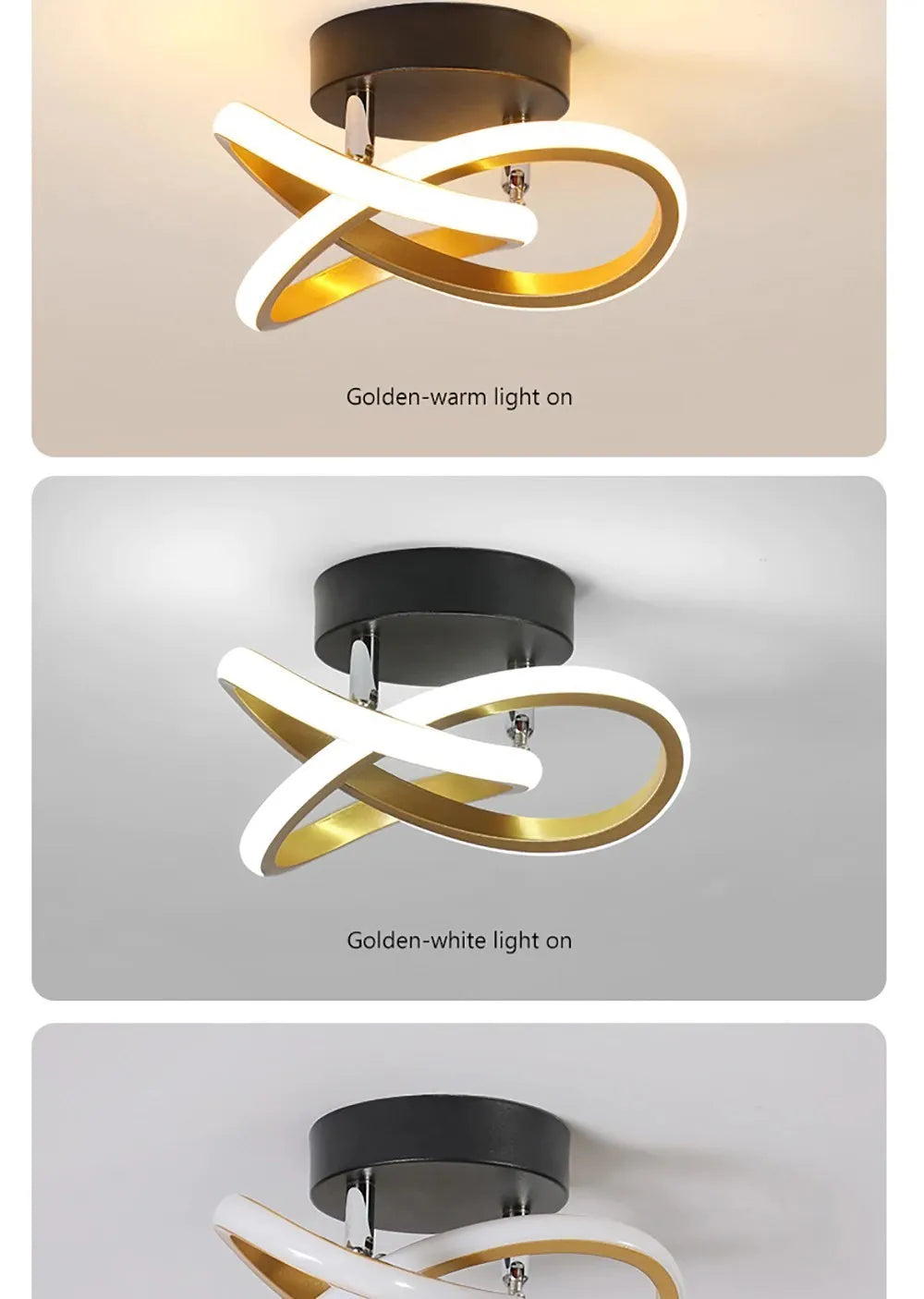 Circle Intercept Shape LED Modern Minimalist Ceiling Lights Lamp