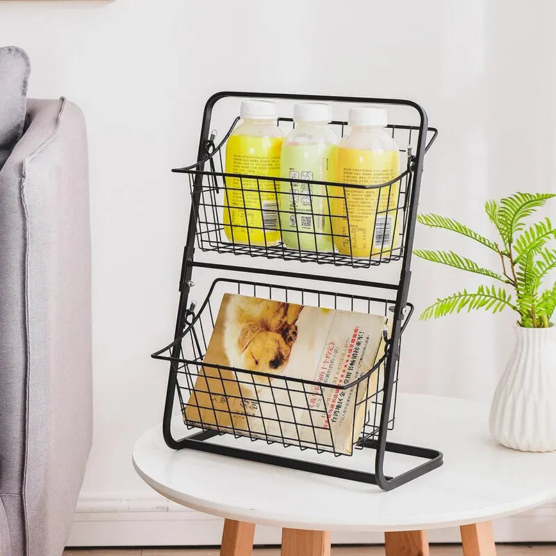 Double Layer Kitchen Organizer Rack Condiment Holder