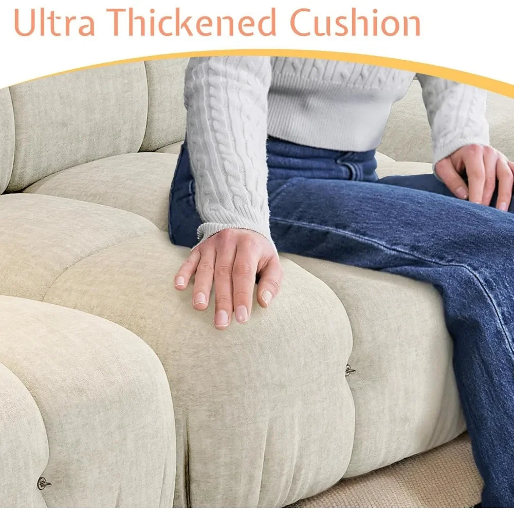 L Shaped Modular Compression Sectional Ottoman 4 Seater Sofa