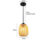 Bamboo Chandelier Pendant Wood Ceiling Lamp