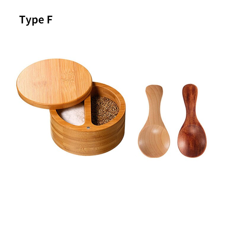 Bamboo Wooden Round Spice Jar