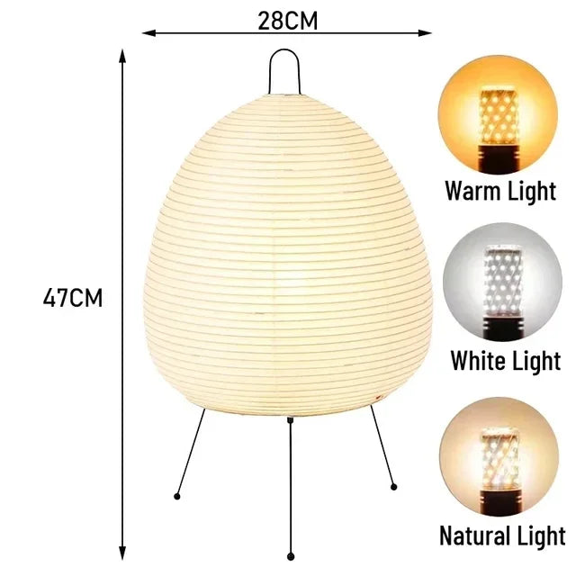 Japanese Paper Standing Light Button Switch Lamp
