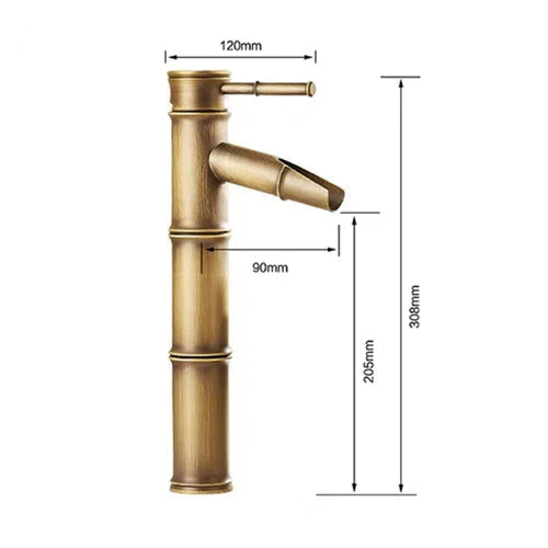 Brass Basin Tap Hot Cold Two Pipes Bathroom Faucet