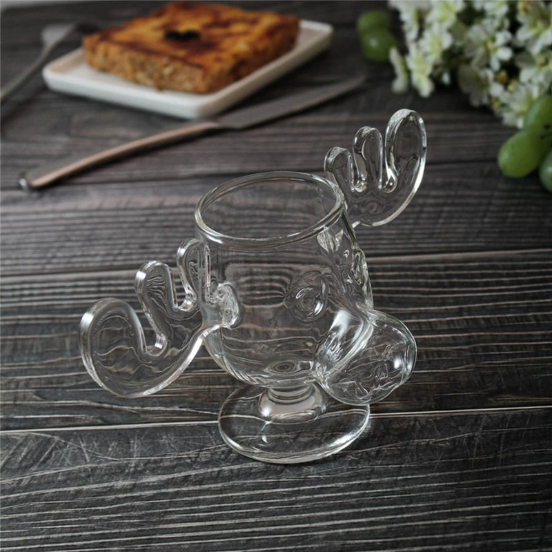 Glass Cups Creative Transparent Reindeer Santa Claus
