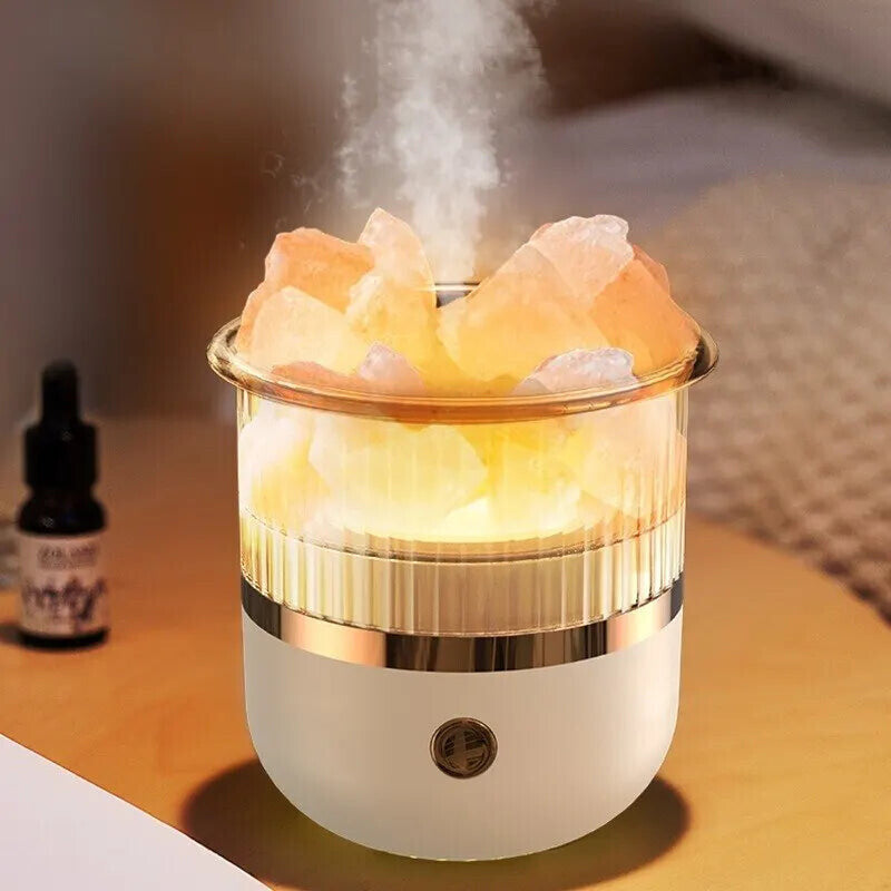 Salt Stone Air Humidifier Mist Measurement with Night Light