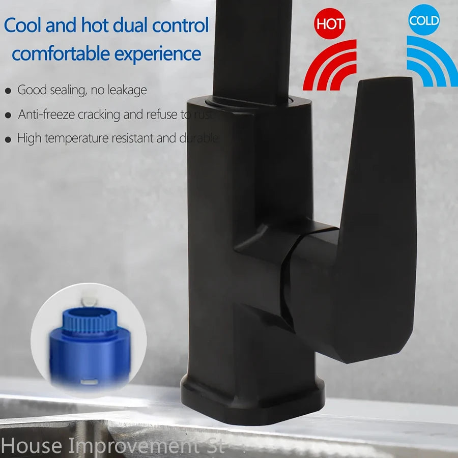 Kitchen 360 Degree Rotating Sink Deck Mounted Faucet