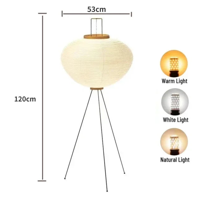 Japanese Paper Standing Light Button Switch Lamp