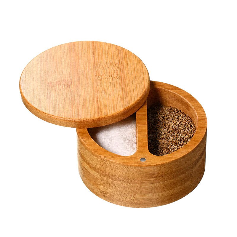 Bamboo Wooden Round Spice Jar