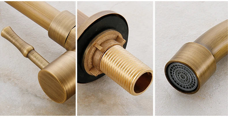 Kitchen Sink Antique 360 Rotation Single Hole Faucet